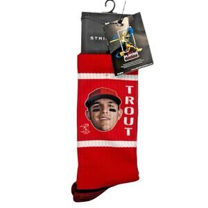 Mike Trout Strideline Red Crew Socks MLB Angels Baseball Player Face Design